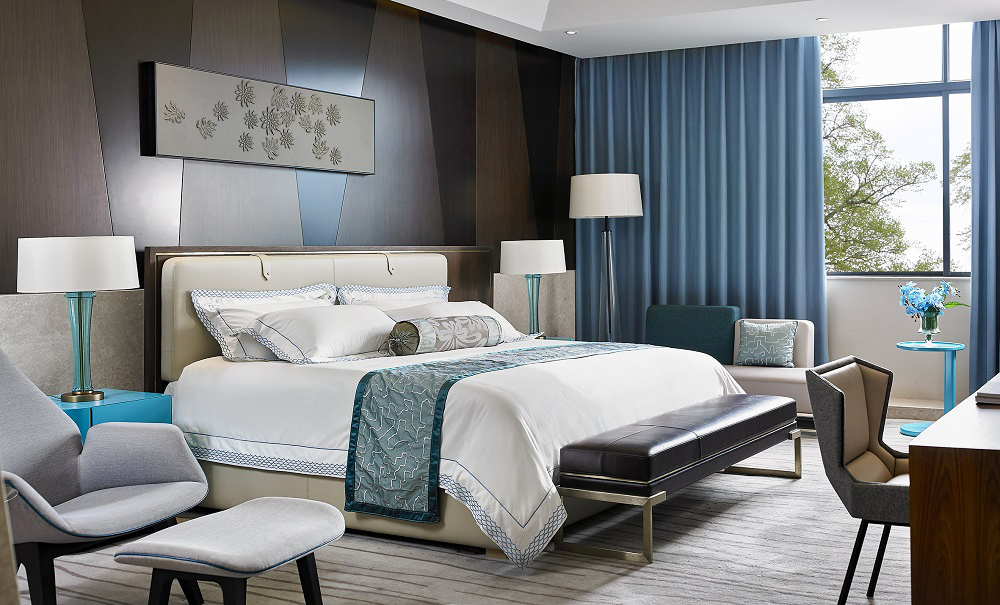 Chambre d'hôtel de meubles d'hôtel de la Chine a placé des meubles de chambre à coucher de style d'hôtel